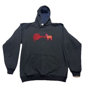 Marca Peru Men´s Hoodie - Hooded Sweatshirt - PeruCoUSA - Black/Red - Large